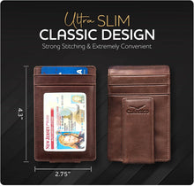 Load image into Gallery viewer, Claasico - Money Clip Leather Wallet For Men: California Dessert

