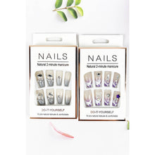 Load image into Gallery viewer, JHP Collection - COFFIN  FRENCH TIP WITH BOW RHINESTONE PRESS ON NAIL: ASSORTED / ONE(12)
