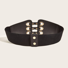 Load image into Gallery viewer, ACCITY - RETRO RIVET HOLLOW WIDE GIRDLE BELT_CWABE0446: CAMEL / (OS) 2
