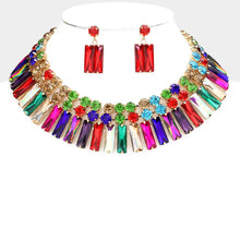 Load image into Gallery viewer, Sensibling Corp. - Round Rectangle Stone Cluster Evening Necklace
: Black
