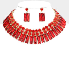 Load image into Gallery viewer, Sensibling Corp. - Round Rectangle Stone Cluster Evening Necklace
: Topaz
