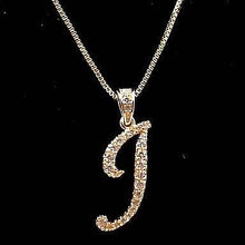 Load image into Gallery viewer, Diacly - Cursive Initial Alphabet Letter Monogram CZ Pendant Small-Gold: H
