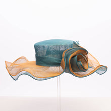 Load image into Gallery viewer, KaKyCo - Double Layer Of Sinamay Floppy Hat | 122131: Olive/Ivory

