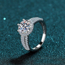 Load image into Gallery viewer, Perimade &amp; Co. LLC - Six-Prong Moissanite Engagement Ring in 925 Sterling Silver: 2.0 ct / 6 1/2 US/CA
