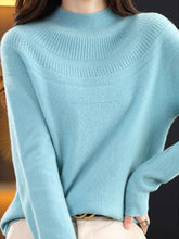 Load image into Gallery viewer, VividLux - Office Raglan Sleeve Hollow Solid Color High-Neck Sweater Tops: ORANGE / M
