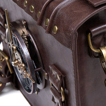 Load image into Gallery viewer, ACCITY - RETRO CLOCK DECORATIVE PUNK SHOULDER BAG_CWAB0629: COFFEE / (OS) 1
