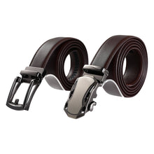 Load image into Gallery viewer, Mad Man - AutoMADtic leather belt: Black w/Black &amp; Silver Style Buckle
