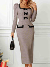 Load image into Gallery viewer, Lovenne - Plaid long-sleeved sexy tight hip skirt: KHAKI / (S) 1
