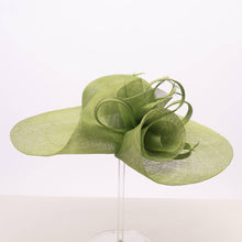 Load image into Gallery viewer, KaKyCo - Rose Veil Trim Off Face Floppy Sinamay Hats | 117145: YELLOW
