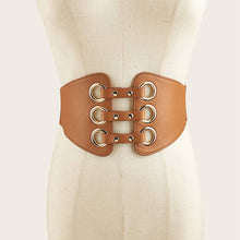 Load image into Gallery viewer, ACCITY - RETRO RIVET HOLLOW WIDE GIRDLE BELT_CWABE0446: Black / (OS) 2
