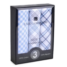 Load image into Gallery viewer, Selini New York - Men's Boxed Fancy Cotton Handkerchiefs 3pcs Set
