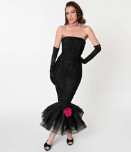 Load image into Gallery viewer, Unique Vintage - Barbie‰ã¢ x Unique Vintage Black Solo In The Spotlight Strapless Wiggle Dress: L/10-12
