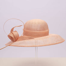 Load image into Gallery viewer, KaKyCo - Asymmetric brim w/round crown sinamay hat fascinator |125057: Olive Green
