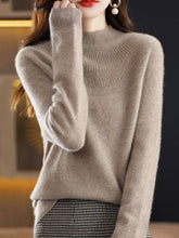 Load image into Gallery viewer, VividLux - Office Raglan Sleeve Hollow Solid Color High-Neck Sweater Tops: ORANGE / M
