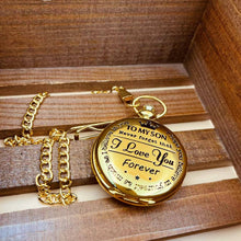 Load image into Gallery viewer, WoodWristCo - "To My Son I LOVE YOU FOREVER " Pocket Watches: Black
