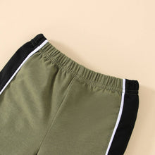 Load image into Gallery viewer, PatPat - 2pcs Baby Boy Colorblock Short-sleeve T-shirt and Shorts Set: Army green / 18-24 Months
