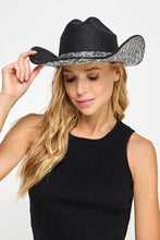 Load image into Gallery viewer, Collections by Fame Accessories - Pave Animal Print Rhinestone Western Cowboy Hat: IV
