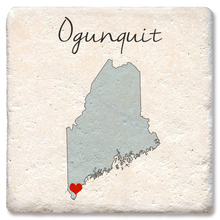Load image into Gallery viewer, Tipsy Coasters &amp; Gifts - Custom Love Your Town State Silhouette Heart Coaster: Ceramic
