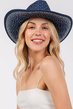 Load image into Gallery viewer, Collections by Fame Accessories - Rhinestone Studded Denim Western Cowboy Hat: LDN
