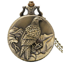 Load image into Gallery viewer, WoodWristCo - Vintage Old Eagle Display Quartz Pocket Watch
