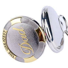 Load image into Gallery viewer, WoodWristCo - DAD Men Women Pocket Watch With Chain: Silver
