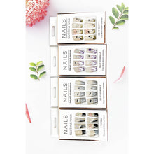 Load image into Gallery viewer, JHP Collection - COFFIN  FRENCH TIP WITH BOW RHINESTONE PRESS ON NAIL: ASSORTED / ONE(12)
