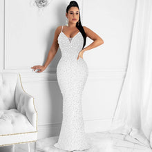 Load image into Gallery viewer, MB Fashion Wholesale - MALYBGG Rhinestone and Beaded Strappy Dress 6561LY: Pink / S M L: 1-1-1
