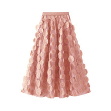 Load image into Gallery viewer, ACCITY - 3D Polka Dot Tulle A-Line Flared Midi Skirt_CWBMS0379: White / (OS) 1
