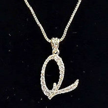 Load image into Gallery viewer, Diacly - Cursive Initial Alphabet Letter Monogram CZ Pendant Small-Gold: I
