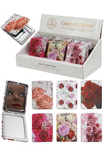 Load image into Gallery viewer, Cap Zone - Rose Floral Glitter Makeup Mirror - 12 pcs
