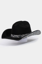 Load image into Gallery viewer, Collections by Fame Accessories - Pave Animal Print Rhinestone Western Cowboy Hat: BK
