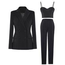 Load image into Gallery viewer, Productseeker - SET062 Elegant Women’s Suit Set: Blazer, Bra Top, &amp; Pants: Rose Red / English / M

