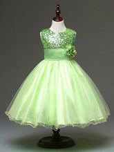 Load image into Gallery viewer, Fennco Styles - Lovely Sequin Flower Girl Dress: Blue / 8-9T

