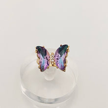 Load image into Gallery viewer, Mio Queena - Gradient Glass Butterfly Ring: 2# Deep Blue
