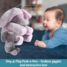 Load image into Gallery viewer, Dimple - Kaia Singing Peek-A-Boo Elephant &amp; Soft Plush Baby Elephant
