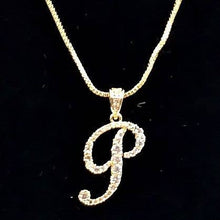 Load image into Gallery viewer, Diacly - Cursive Initial Alphabet Letter Monogram CZ Pendant Small-Gold: G
