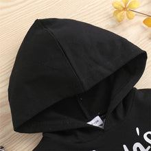 Load image into Gallery viewer, PatPat - 100% Cotton Letter Print Hooded Baby Sweatshirt: 18-24 Months / Black
