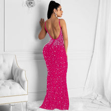 Load image into Gallery viewer, MB Fashion Wholesale - MALYBGG Rhinestone and Beaded Strappy Dress 6561LY: Pink / S M L: 1-1-1
