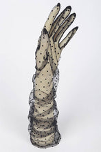 Load image into Gallery viewer, 3AM BY H&amp;D ACCESSORIES - LONG POLKA DOT MESH GLOVES: BLACK
