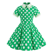 Load image into Gallery viewer, SALINA TRADING INC - 50s Retro Audrey Hepburn Style Polka Dot Mom and Daughter Dress: Light Blue Polka Dot / 140cm

