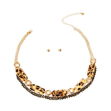 Load image into Gallery viewer, PinktownUSA - Gold Leopard Link Set: Animal Print / Gold / 16 Inches
