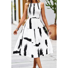Load image into Gallery viewer, Supreme Fashion - Floral Print Cut Out Ruched Fit Sleeveless Ruffle Dress: M / WHITE
