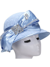 Load image into Gallery viewer, Giovanna - Bucket Hat w/ Oversized Bow and Rhinestones: LILAC / OS
