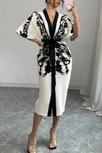 Load image into Gallery viewer, Mccolin - Floral Wrap Midi Dress: BLACK / M
