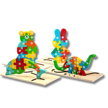 Load image into Gallery viewer, JSBlueRidge Toys - Montessori Jigsaw Wooden Puzzles Kids Toy- Assorted
