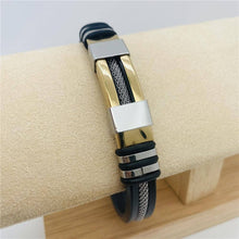 Load image into Gallery viewer, Mio Queena - Men's Silicone Titanium Steel  Bracelet - MJ/BC: Silver
