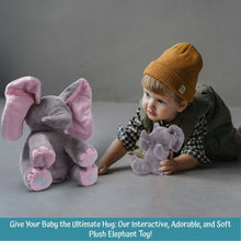 Load image into Gallery viewer, Dimple - Kaia Singing Peek-A-Boo Elephant &amp; Soft Plush Baby Elephant
