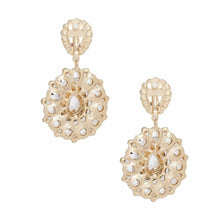 Load image into Gallery viewer, PinktownUSA - Clip On Brilliant Green Teardrop Crystal Earrings: Color: Green / Plating: Gold / Size: 3.45 x 2 inches

