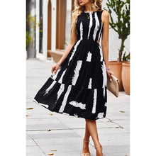 Load image into Gallery viewer, Supreme Fashion - Floral Print Cut Out Ruched Fit Sleeveless Ruffle Dress: M / WHITE

