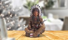 Load image into Gallery viewer, MLC HOME - 14"H Indian Chief Sit Native American Figurine Home Decor
